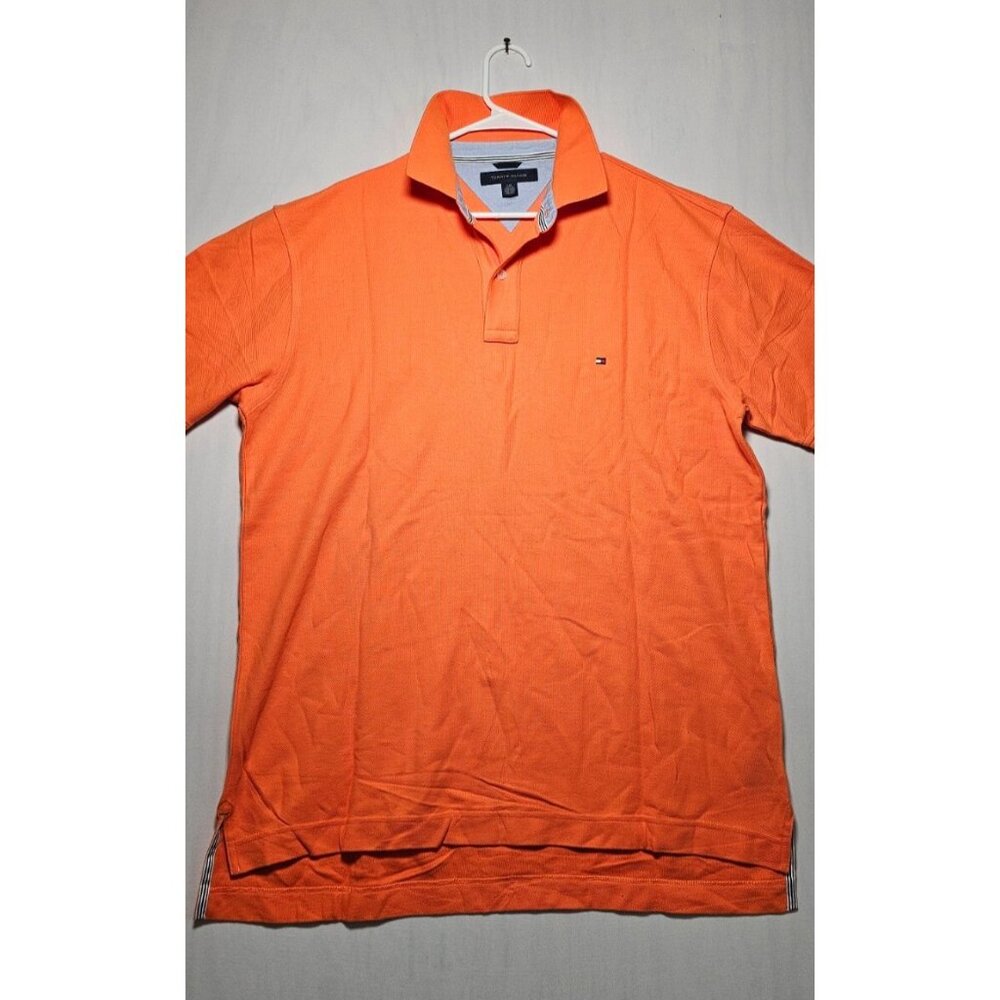 Tommy Hilfiger Polo Shirt Men’s Large Orange Short Sleeve Casual New Without Tag